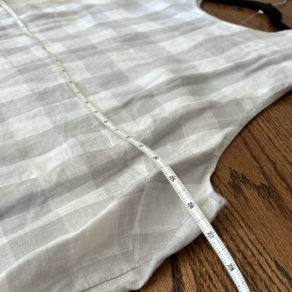 JJill 100% Linen 4X gingham plaid blouse, NWT - Picture 7 of 8